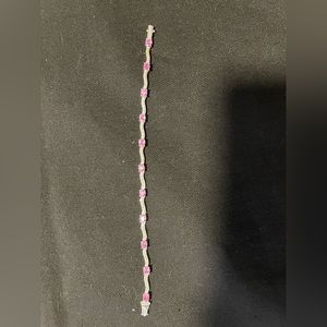 7 inch 14K white gold bracelet with over 2 carats of pink sapphires
